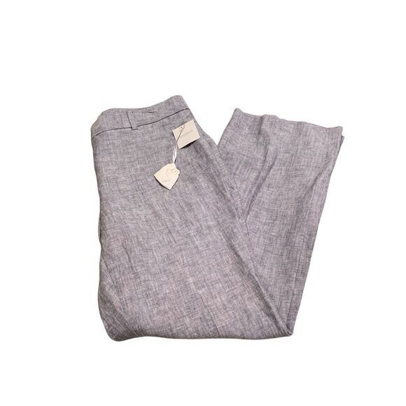 Madison Womens Gray Wide Leg Office Dress Linen Pants 14 Resort Vacation NWT - Picture 7 of 7